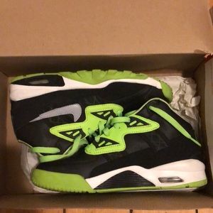 Lime green, black and grey Nike’s